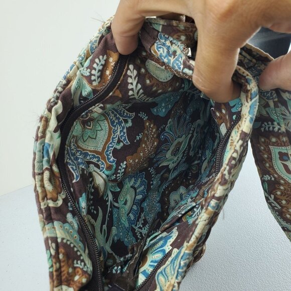 Vera Bradley Double Zip Crossbody Adjustable Strap Purse Bag Retired Java Blue - Picture 7 of 13